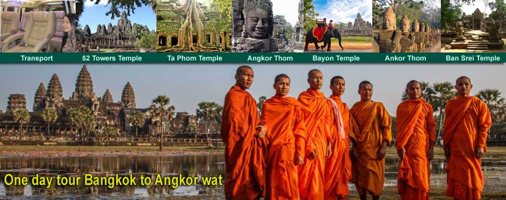 1 Day Tour Siem Reap to Angkor wat, Ta Phrom, Bayon tomb Raiders